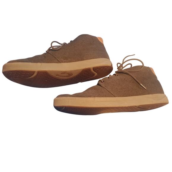 OluKai Size 11.5 EU 44.5 Nana Hele Wai'apo Chukka Boots High Top Canvas Green - Picture 8 of 11